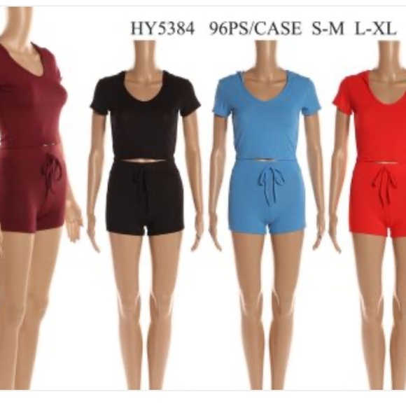 Nali Collection Beige Knit Short Sleeve Set-Cream Color-Size S/M - Picture 2 of 2